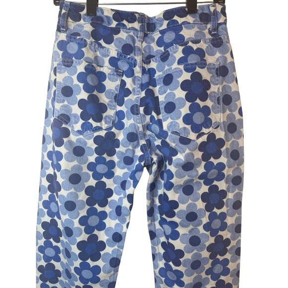 ZARA Size 6 Blue Floral Print Cotton Jeans - Picture 4 of 14